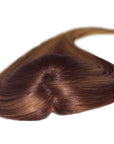 Mulberry Topper Halo Hair Extensions Chocolate Red Brown 12"