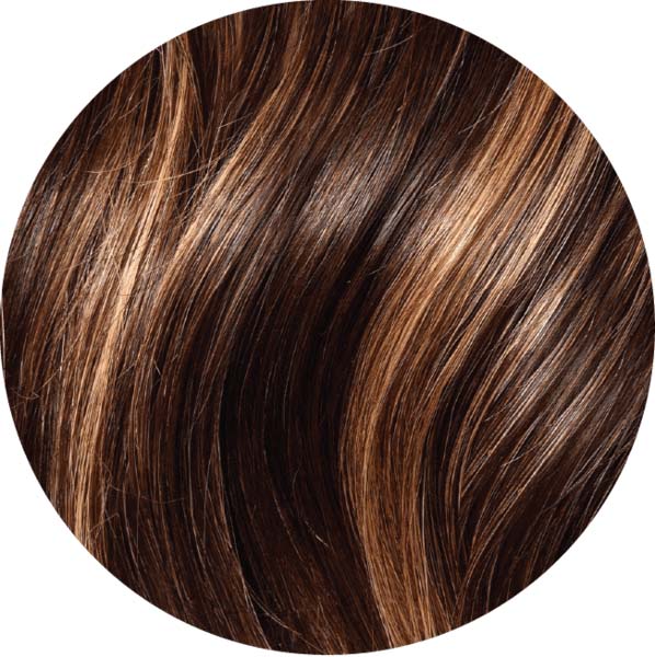 Mulberry Topper Hair Extensions Chocolate Copper Brown 12" Colour Swatch