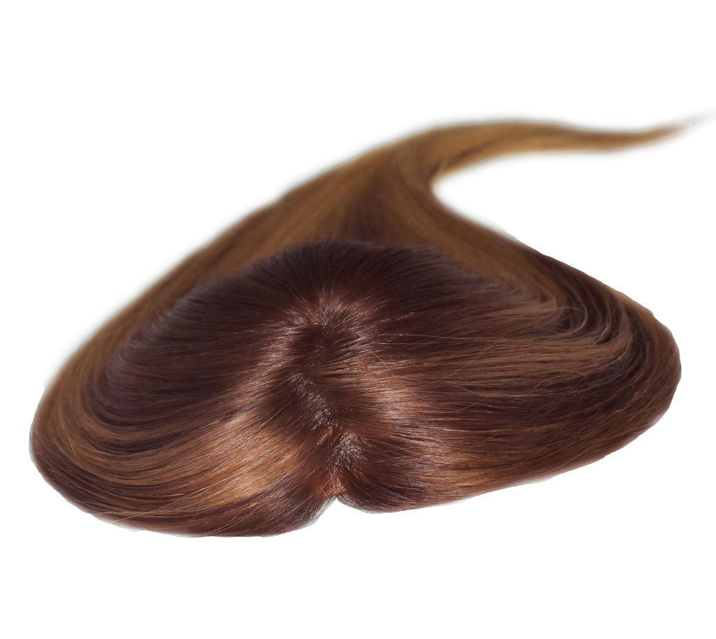 Mulberry Topper Halo Hair Extensions Chocolate Red Brown 12"