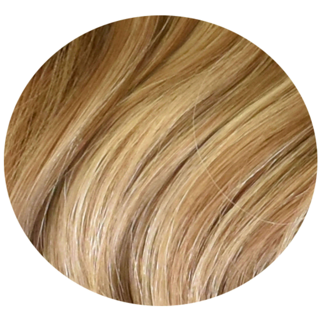 Mulberry Topper Hair Extensions Chestnut Brown with Blonde 12" Colour Swatch